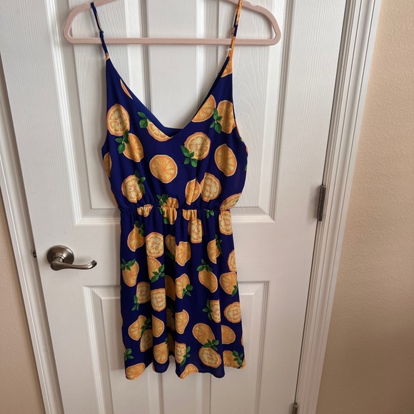 Everly Orange Print Dress - Sleeveless Mini Dress - Summer Dress - S - Picture 1 of 10